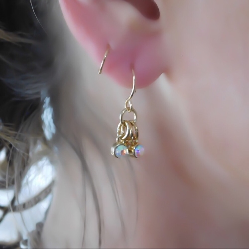 New! Swarovski Crystal Drop Gold Filled Earrings - Picture 2 of 10
